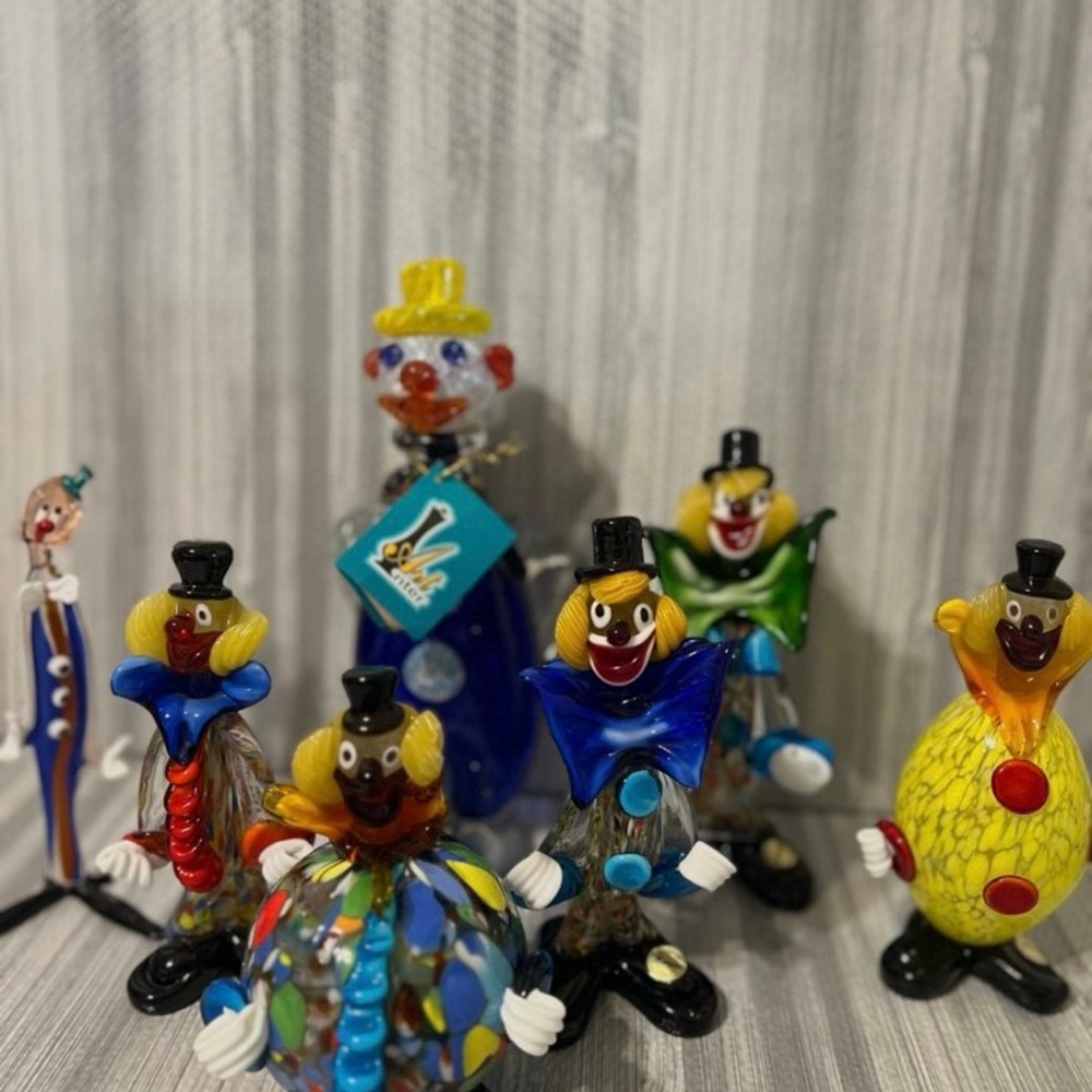 Murano hand blow clowns
